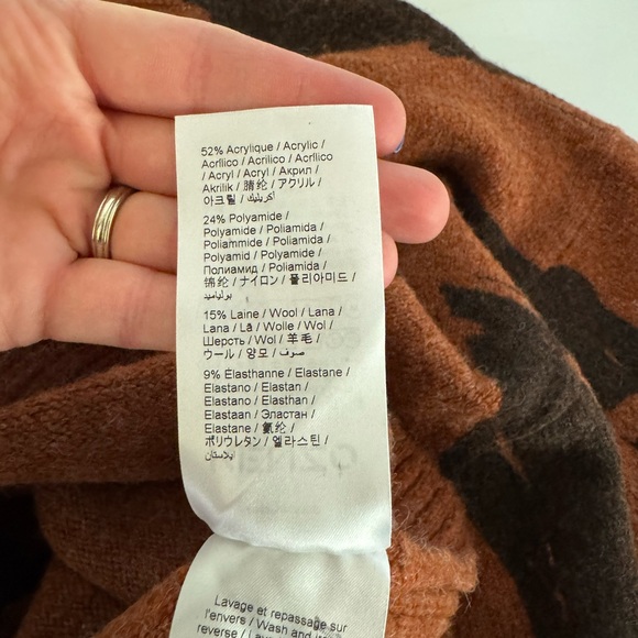 Kenzo Wool Sweater Brown Pleat Camo Jumper Designer Fall Oversized Cozy Chunky - Picture 11 of 12